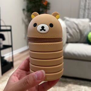 Cute Bear Silicone Expandable Pencil Case